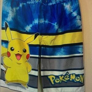 Kids Swim Trunks in Blue and Yellow